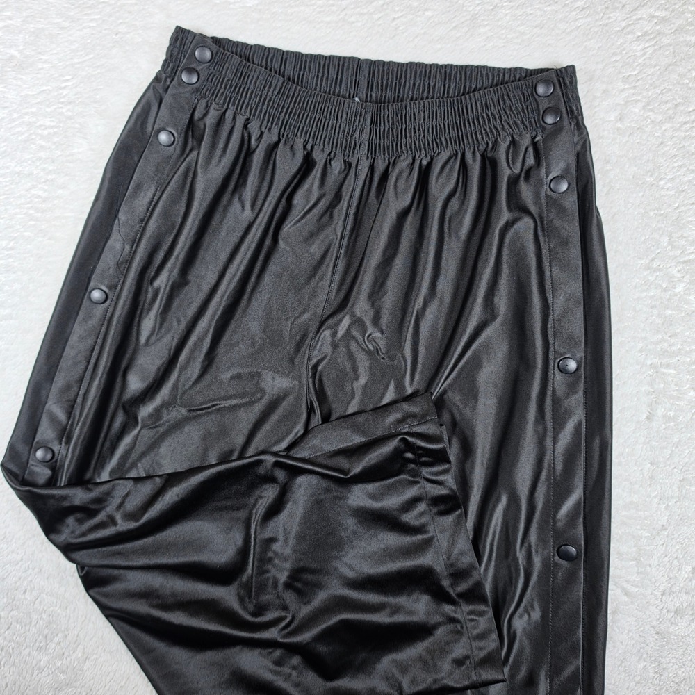 Nike Team Pants Mens L Black Snap Side Tearaway Track 90s Sportswear